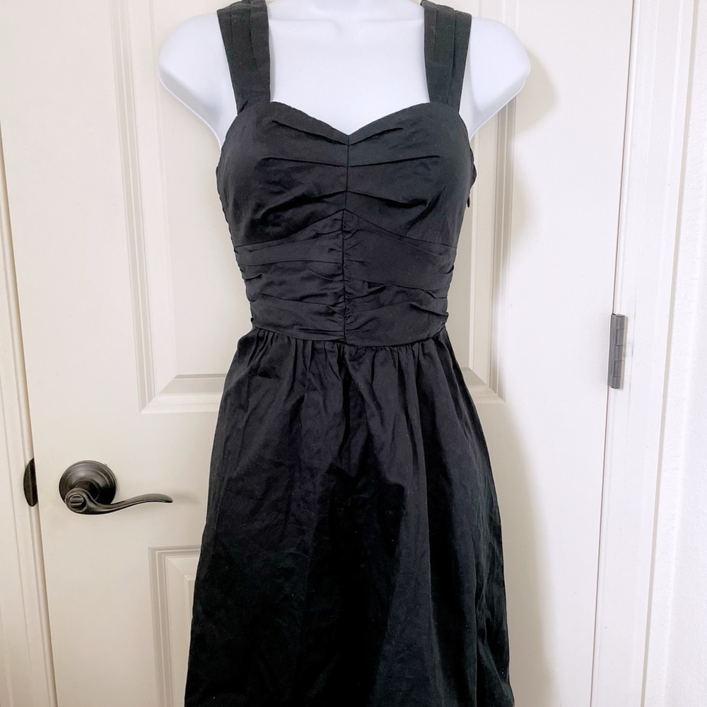 Express Black Sweetheart Ruched Cocktail Dress